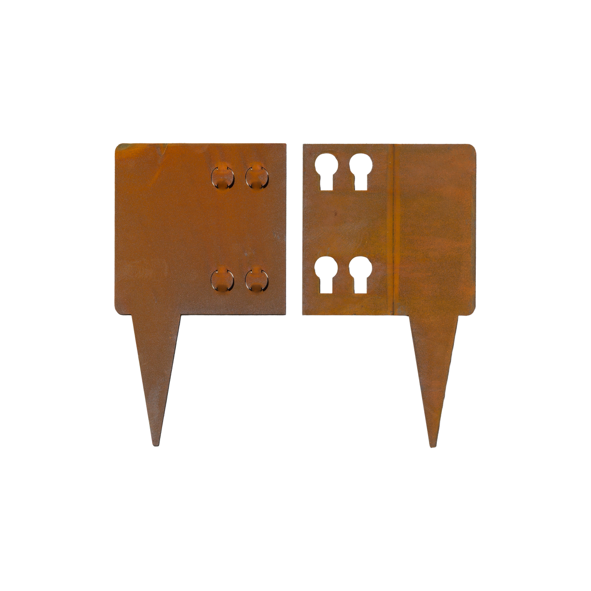 CoreEdge Steel Garden Edging End Pieces - 1 Pair (1 male & 1 female)